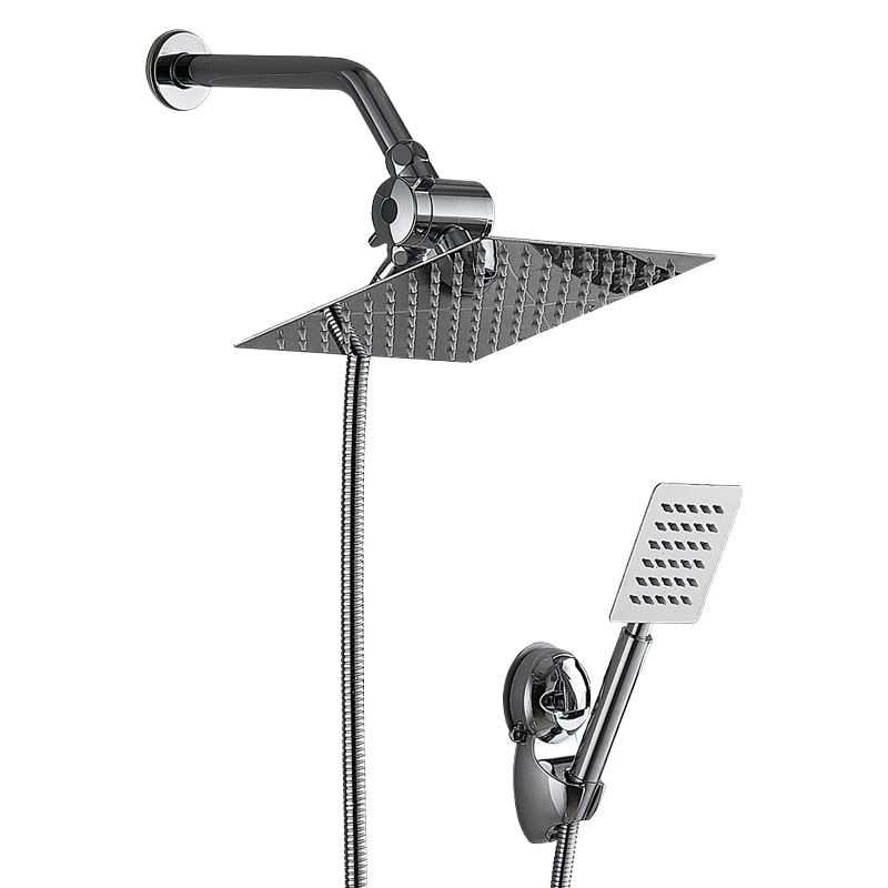 Avtoit | Silver Square Double Shower Head Modern Water Filtration Wall-Mounted Shower Head