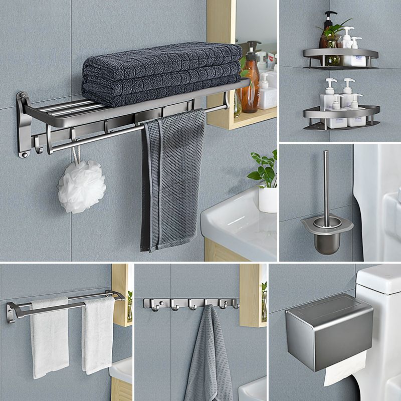 Avtoit | Contemporary Metal 5-piece Bathroom Accessories Set with Bath Shelf