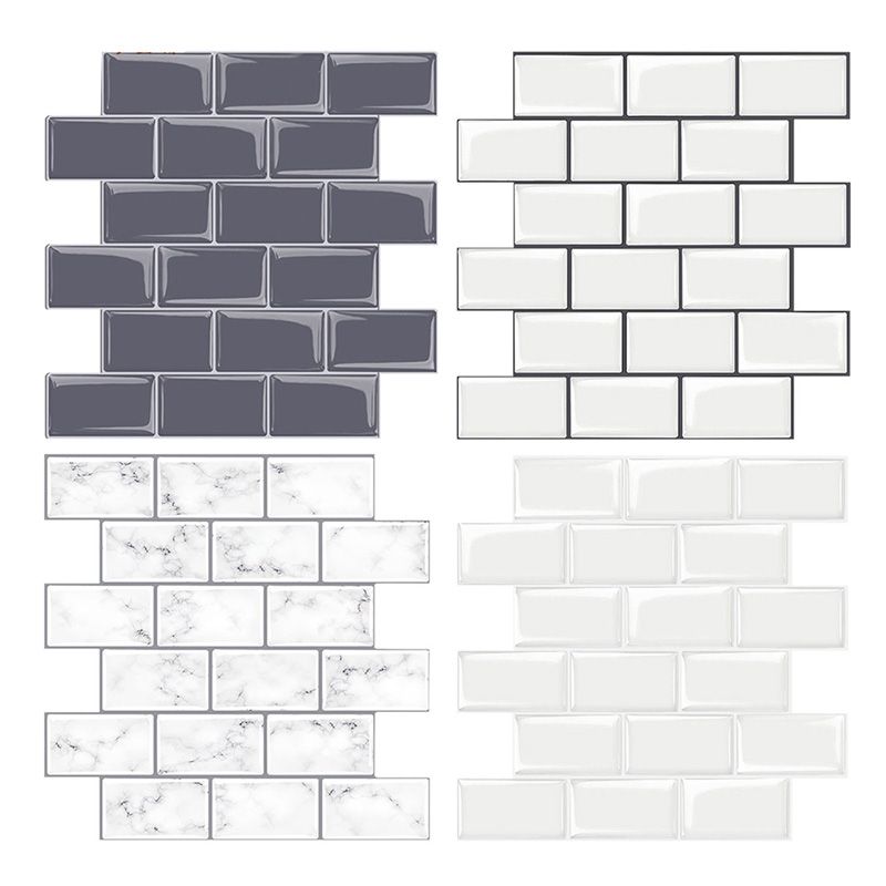 Avtoit | Peel and Stick Tiles Rectangular Stain Resistant PVC Subway Peel and Stick Tiles for the Kitchen