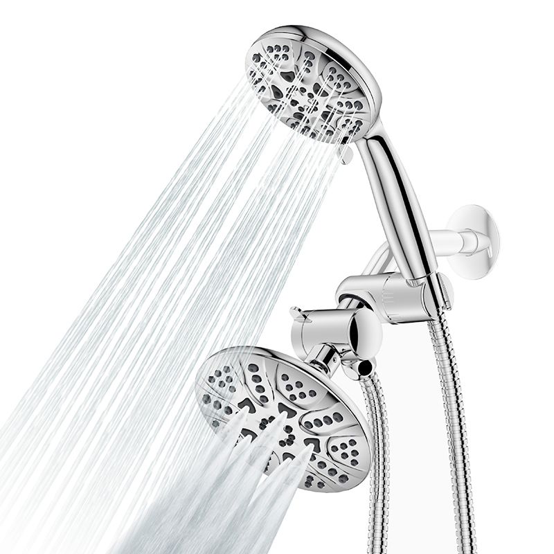 Avtoit | Contemporary Shower Combo Dual Shower Head Chrome Ceiling Mounted Round Shower Head