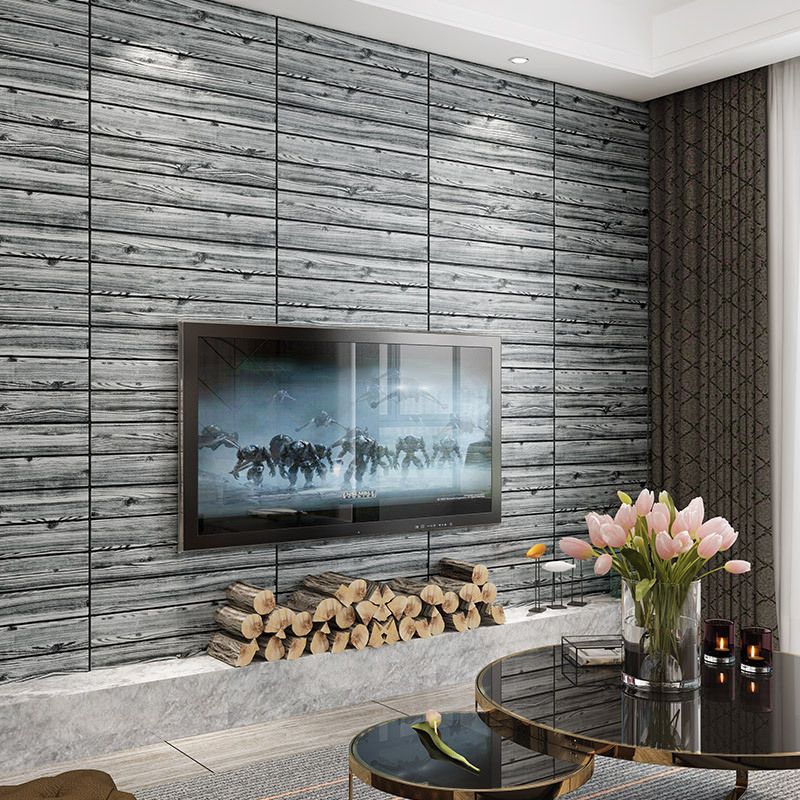 Avtoit | Modern Tin Wall Paneling Smooth Wall Ceiling Wood Plank Set of 6