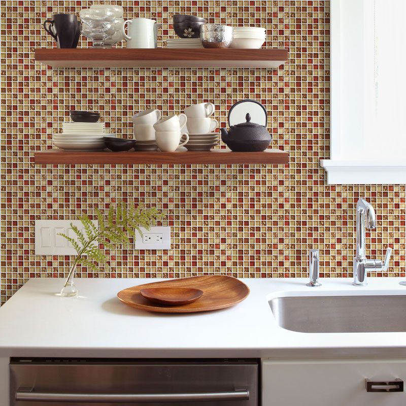 Avtoit | Peel and Stick Mosaic Tile Waterproof Square Peel and Stick Tile for the Kitchen 20-Pack