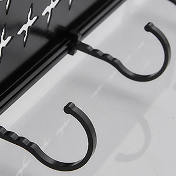Avtoit | Black / Silver Bathroom Accessories Aluminum Hardware Set Bathroom Shelf