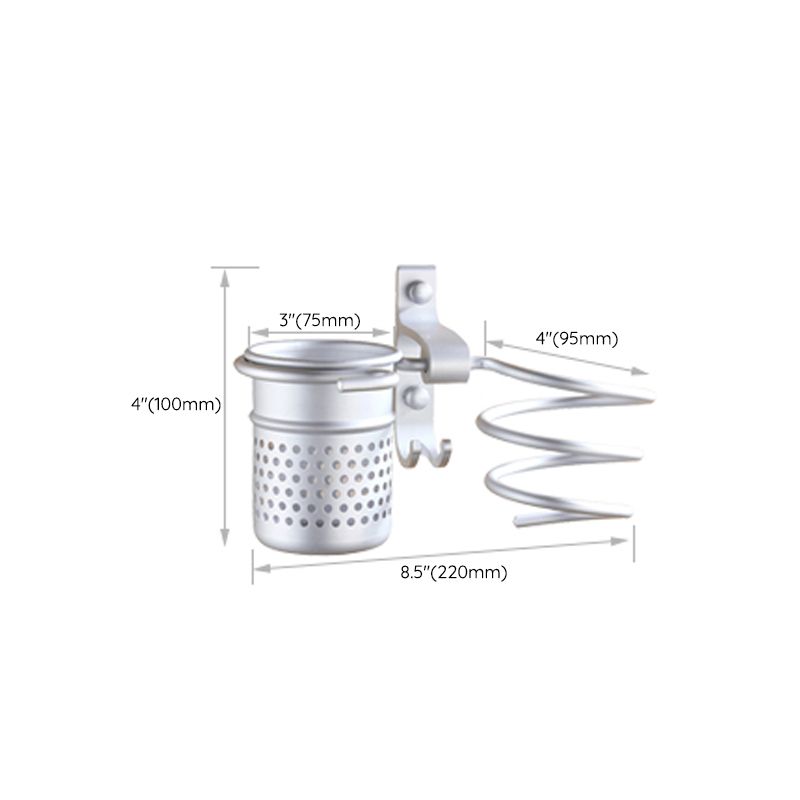 Avtoit | Silver Contemporary Bathroom Hardware Set Stainless Steel Aluminum Bathroom Set