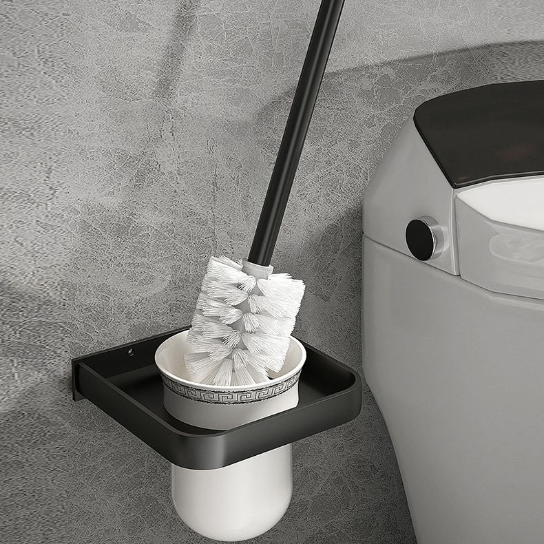 Avtoit | Modern Matte Black Bathroom Accessory Set with Bath Shelf/Towel Hooks/Towel Bar