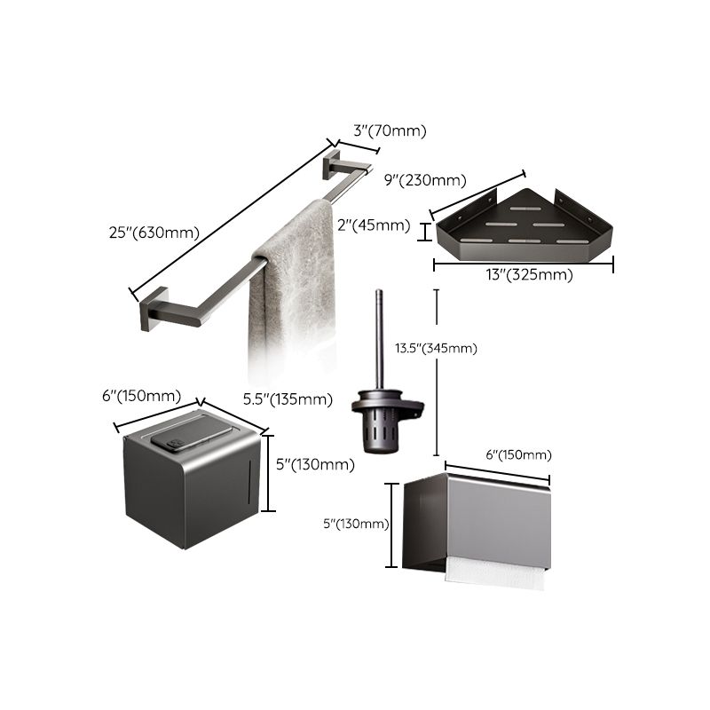 Avtoit | Modern bathroom accessory set Bathroom shelf Towel bar gray bathroom accessory set