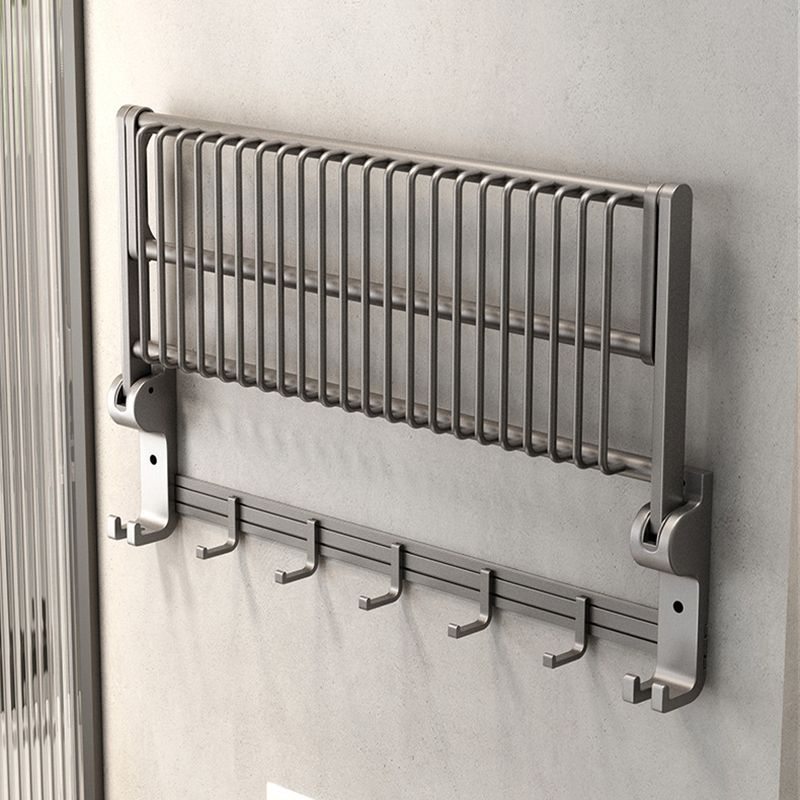 Avtoit | Gray contemporary bathroom accessory set Bathroom shelf/towel holder & bathrobe hook incl.