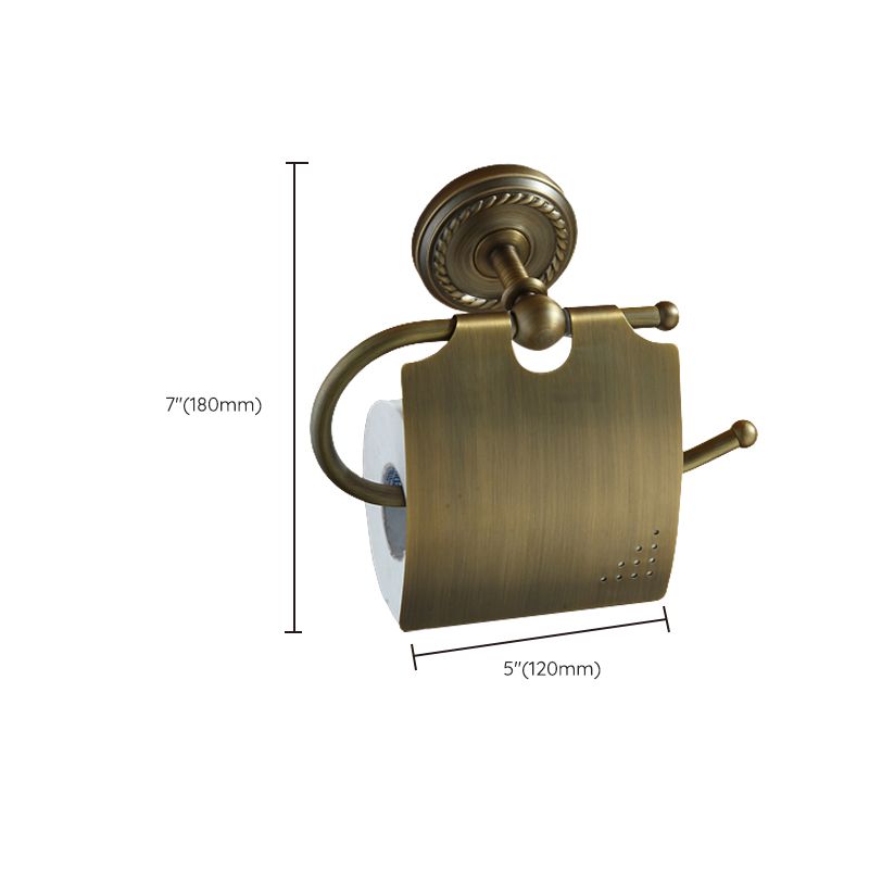 Avtoit | Worn Brass Traditional Bathroom Set with Bath Shelf/Paper Holder & Towel Bar