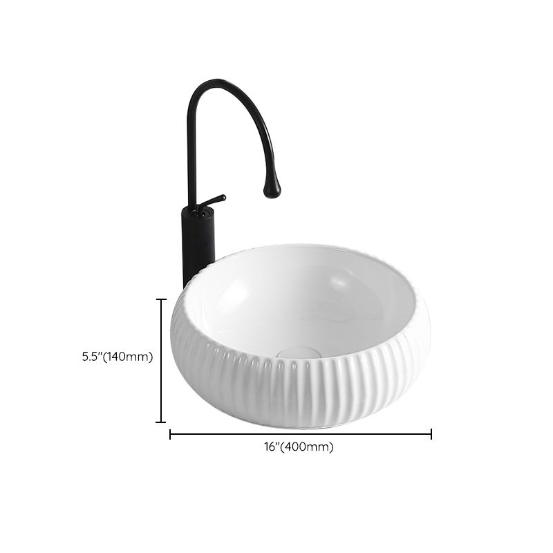 Avtoit | Modern Vessel Sink Porcelain Rectangular Vessel Sink (Not Including Faucet)