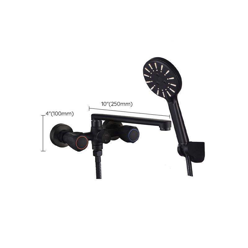 Avtoit | Modern Bathtub Faucet Trim Black Wall Mounted Swivel Spout with Hand Shower
