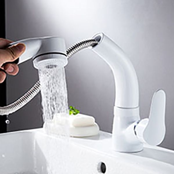 Avtoit | Vessel Sink Bathroom Faucet with Swiveling Spout Single Lever Faucet with Pull-Out Spray