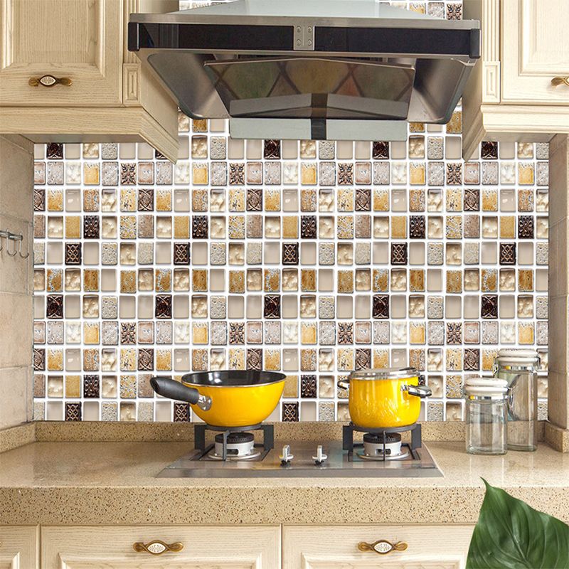 Avtoit | Plastic Self-Adhesive Tiles Mosaic Tiles Grid Square Waterproof Self-Adhesive Tile Pack of 12