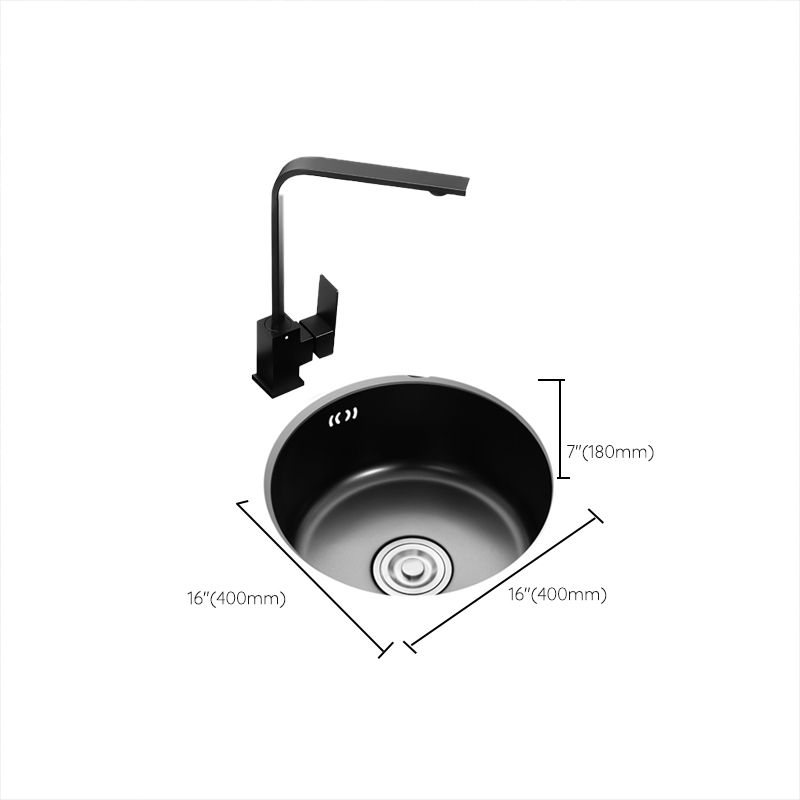 Avtoit | Single Bowl Kitchen Sink Round Stainless Steel Sink with Drain Strainer Kits