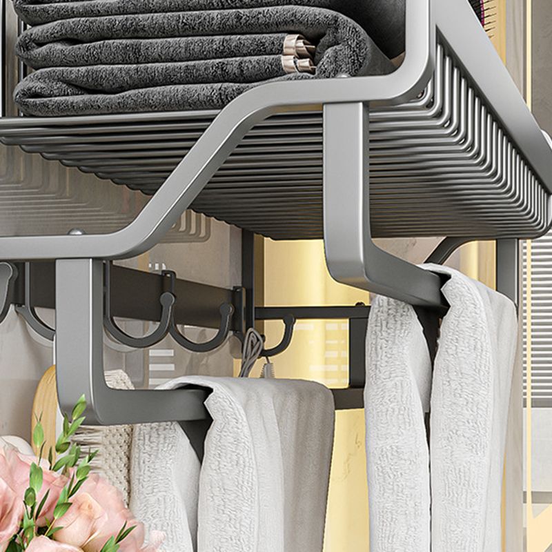 Avtoit | Modern Metal Bath Accessory Set Polished Silver Bath Shelf/Paper Holder/Towel Hook