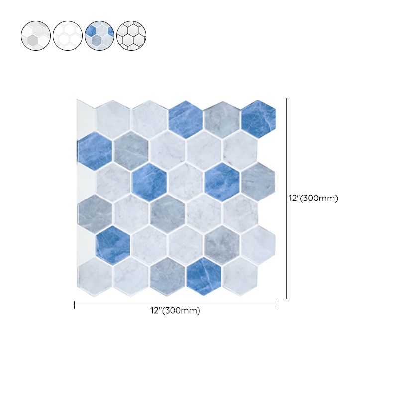 Avtoit | Peel-and-Stick Tiles Hexagonal Waterproof PVC Peel & Stick Mosaic Tile for Shower