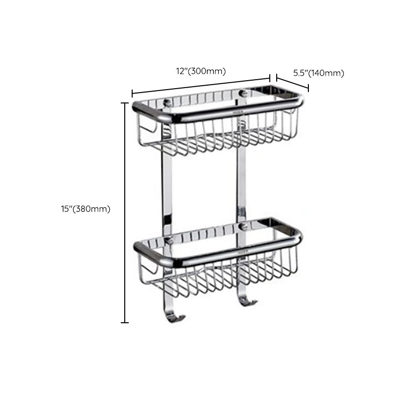 Avtoit | Polished Chrome Modern Bathroom Accessory Set Silver Towel Holder/Bath Shelf