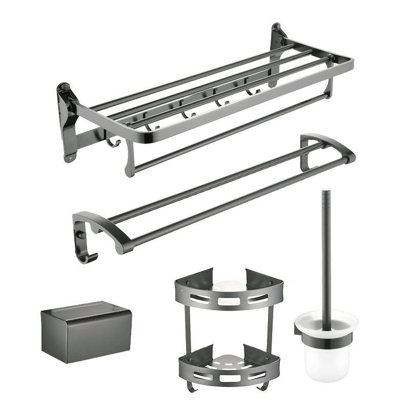 Avtoit | Contemporary Metal 5-piece Bathroom Accessories Set with Bath Shelf