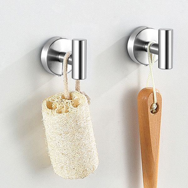 Avtoit | Modern Bathroom Hardware Set in Stainless Steel Brushed Chrome Towel Bar/Ring & Bathrobe Hook