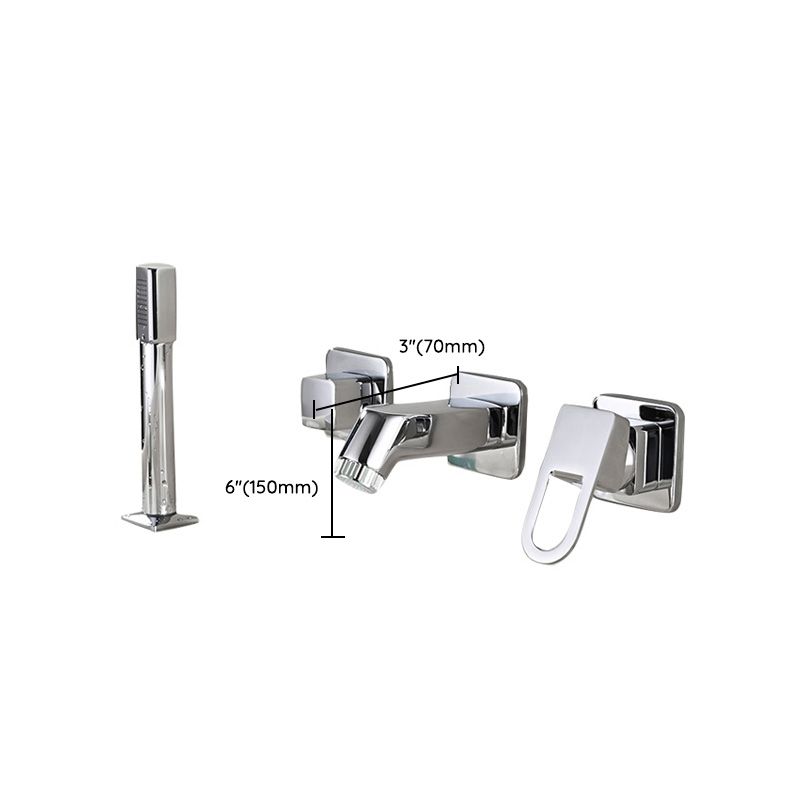 Avtoit | Wall Mounted Faucet Brass Lever Handle Bathroom Faucet Hand Shower