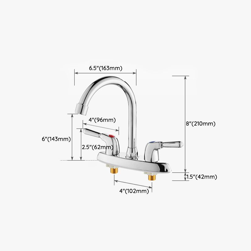 Avtoit | Modern Center Set Mixer Tap Chrome 2 Knob Handles Swivel Spout Basin Mixer Tap