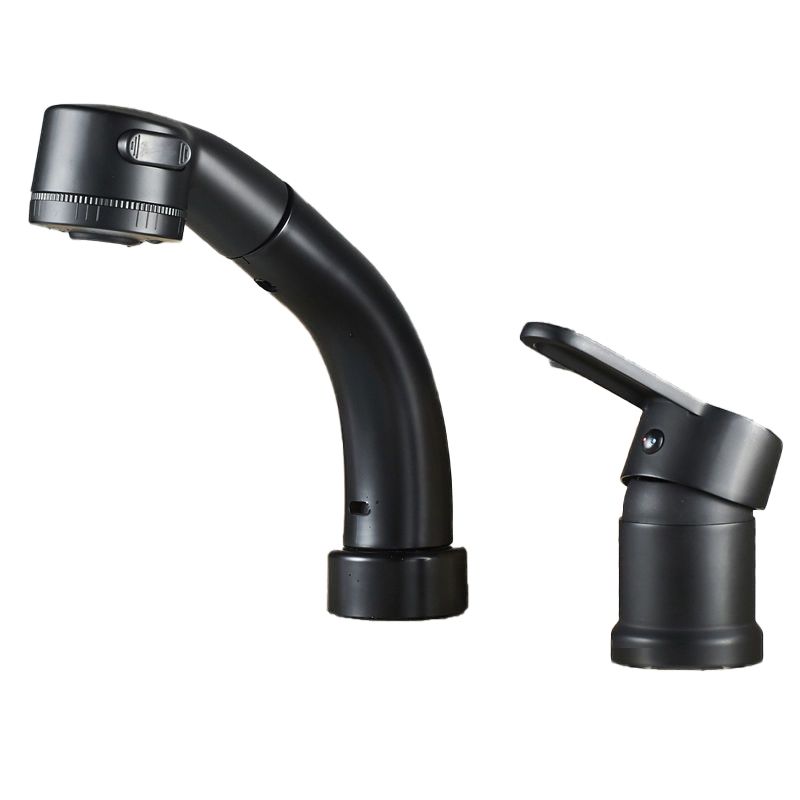 Avtoit | Modern Style Sink Faucet Copper Handle Low Arc Pull-Out Sink Faucet