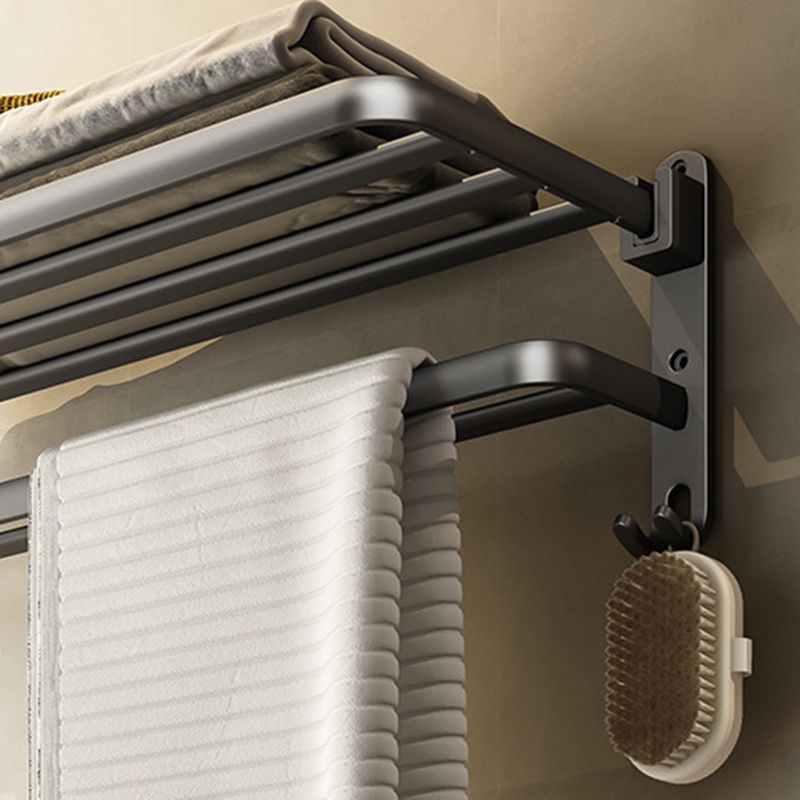 Avtoit | Contemporary Bathroom Accessory Set Gray Aluminum Bathroom Shelf/Towel Rack/Bathtub Hook