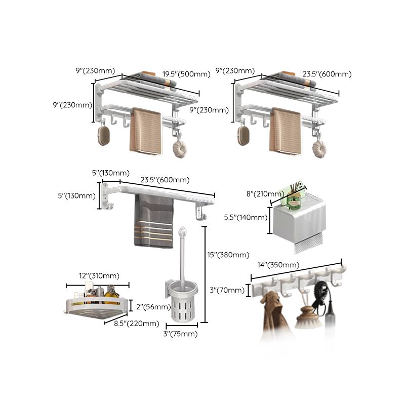 Avtoit | Modern white bathroom accessories as a single piece or in a set made of metal