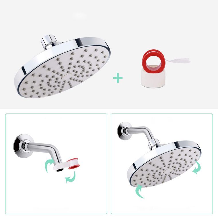 Avtoit | Round Fest Shower Head Silver Single Jet Wall Mounted Shower Head