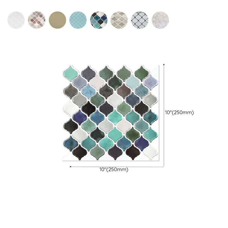 Avtoit | Square Peel & Stick Mosaic Tiles Plastic Arabesque Peel and Stick Wall Tile