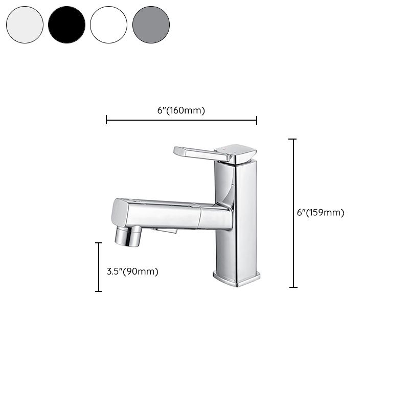 Avtoit | Contemporary Vessel Sink Faucet Copper Single Handle Low Arc Pull Down Vessel Faucet