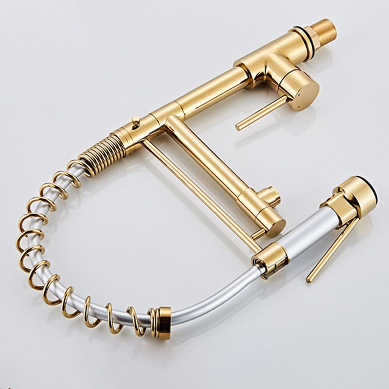 Avtoit | Glam Basin Faucet Brass Lever Handles Spring Neck Three-Function Bathroom Sink Tap