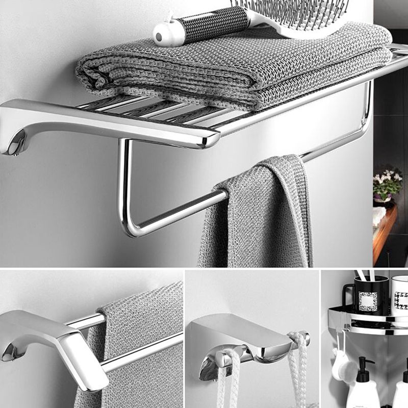 Avtoit | Silver Bathroom Accessories Hardware Set Modern Bathroom Accessories Kit