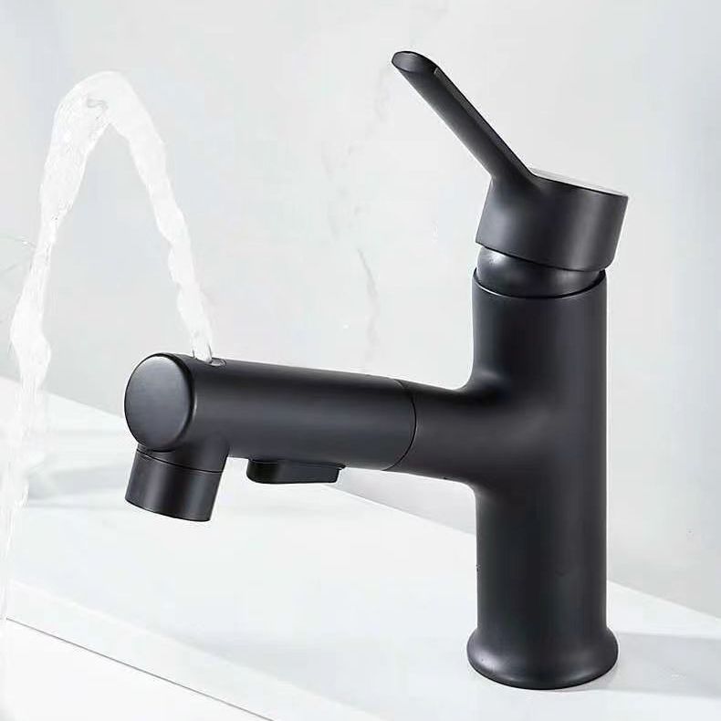 Avtoit | Modern Washbasin Faucet Copper 1-Handle Low Arc Pull-Out Washbasin Faucet for Bathroom