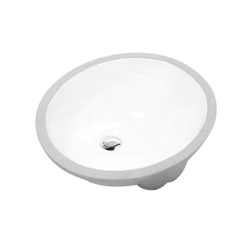 Avtoit | Modern Under-mount Sink Oval Porcelain with Pop-Up Drain Sink