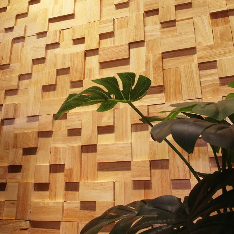 Avtoit | Mosaic Wood Wall Cladding Glue Living Room Modern Style Wood Plank