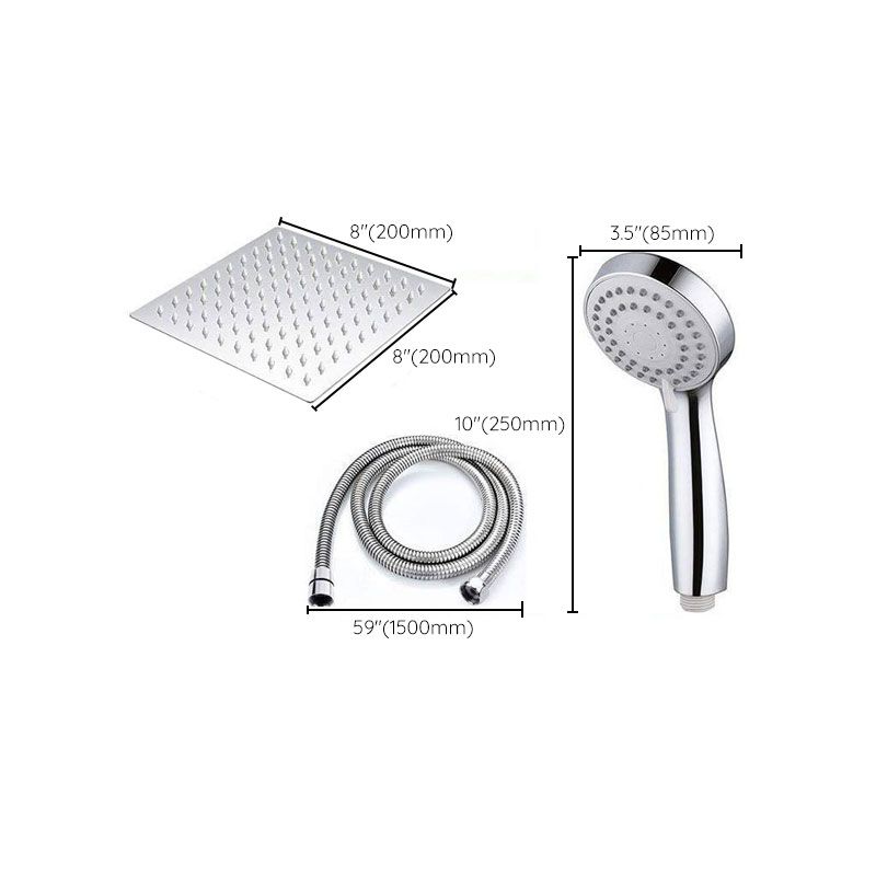 Avtoit | High Pressure 8 Inch Shower Set 3-Function Hand Shower Stainless Steel Square Ceiling Shower Head