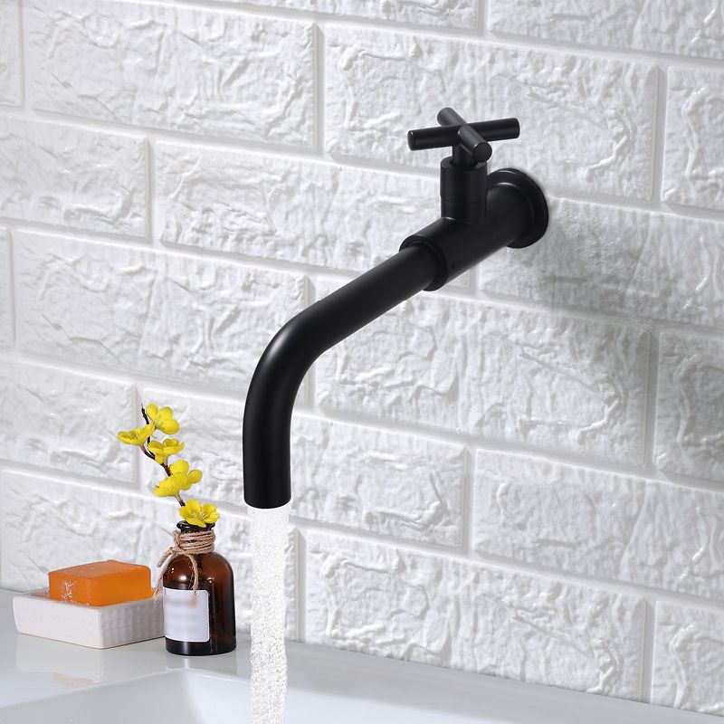 Avtoit | Contemporary Wall-Mounted Bathroom Faucet Cross Handles Stainless Steel Faucet