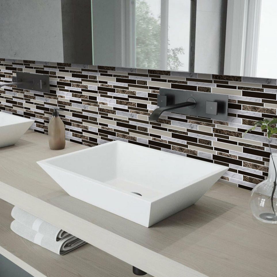 Avtoit | Peel and Stick Wall Tile Rectangle PVC Subway Waterproof Peel & Stick Tile 10-Pack