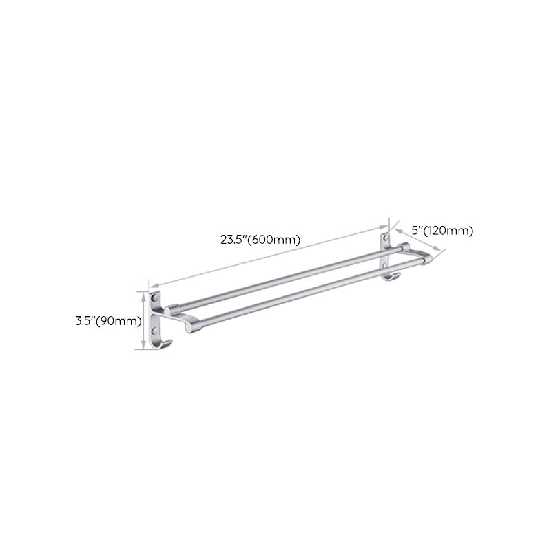 Avtoit | Silver Contemporary Bathroom Hardware Set Stainless Steel Aluminum Bathroom Set