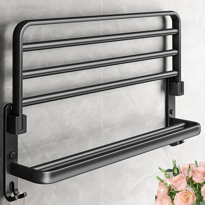 Avtoit | Black Aluminum Bathroom Accessory Set Modern Bathroom Shelf / Towel Bar & Paper Holder