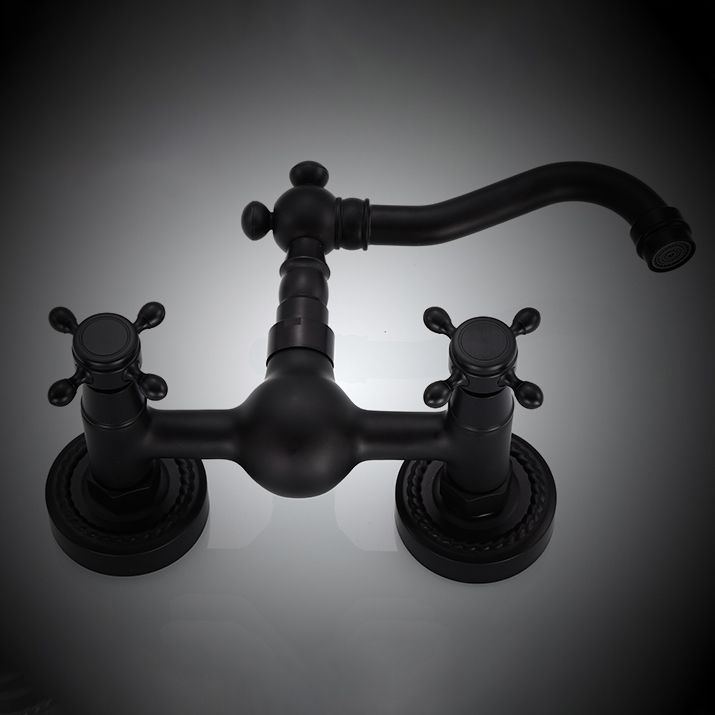 Avtoit | Traditional Wall Mounted Metal Bathtub Filler Low Arc Waterfall Bathroom Faucet