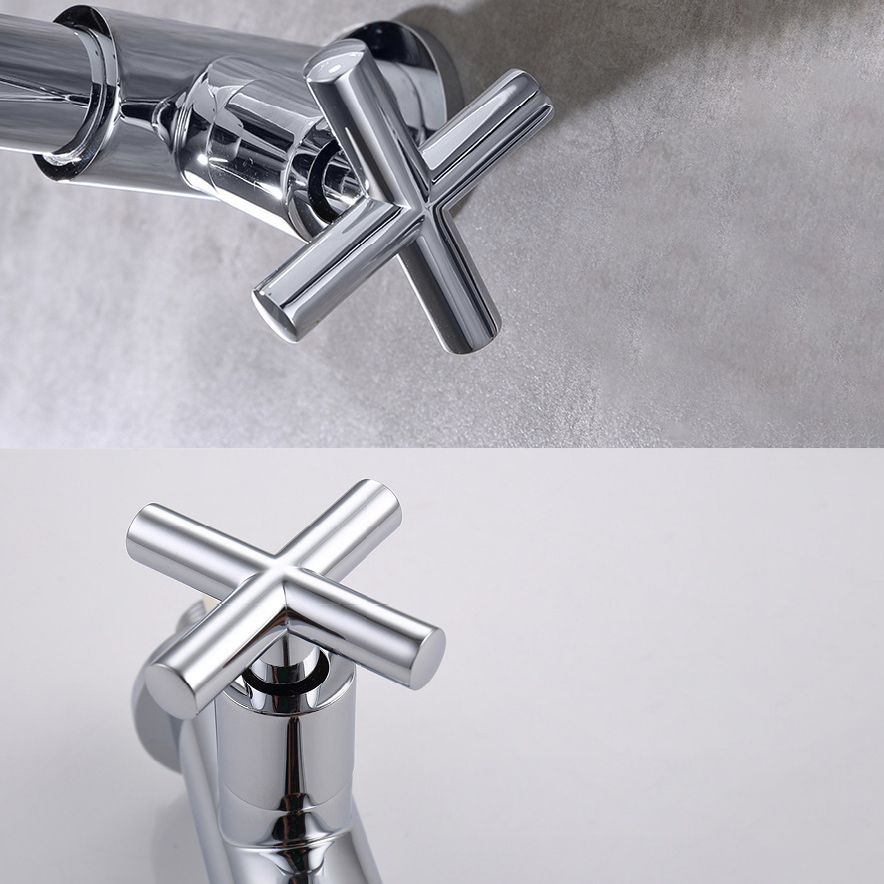 Avtoit | Glam Wall-mounted Bathroom Faucet Copper Single Handle Low Arc Basin Faucet for Bathroom