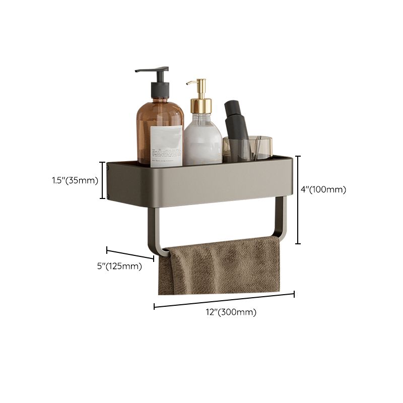 Avtoit | Contemporary Aluminum Bathroom Accessory Set Gray Bath Shelf