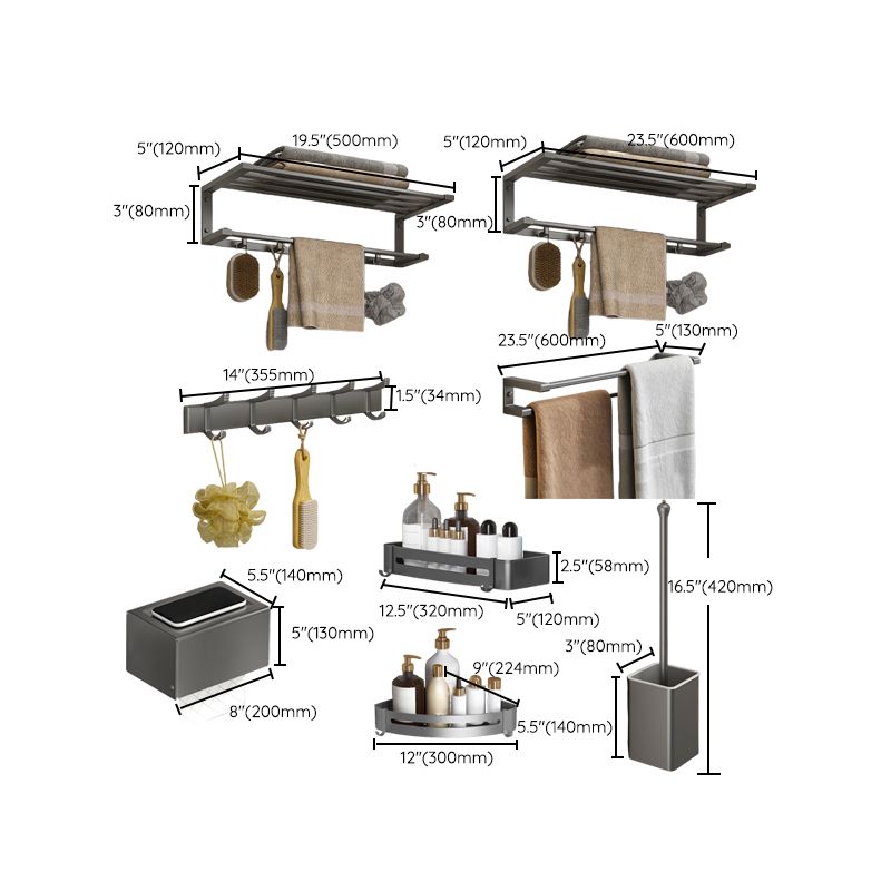 Avtoit | Modern Bathroom Accessories Set Gray Bathroom Accessories Hardware Set