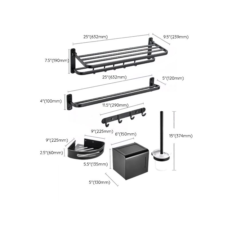 Avtoit | Modern black bathroom accessories set towel holder bathroom shelf bathroom faucet set
