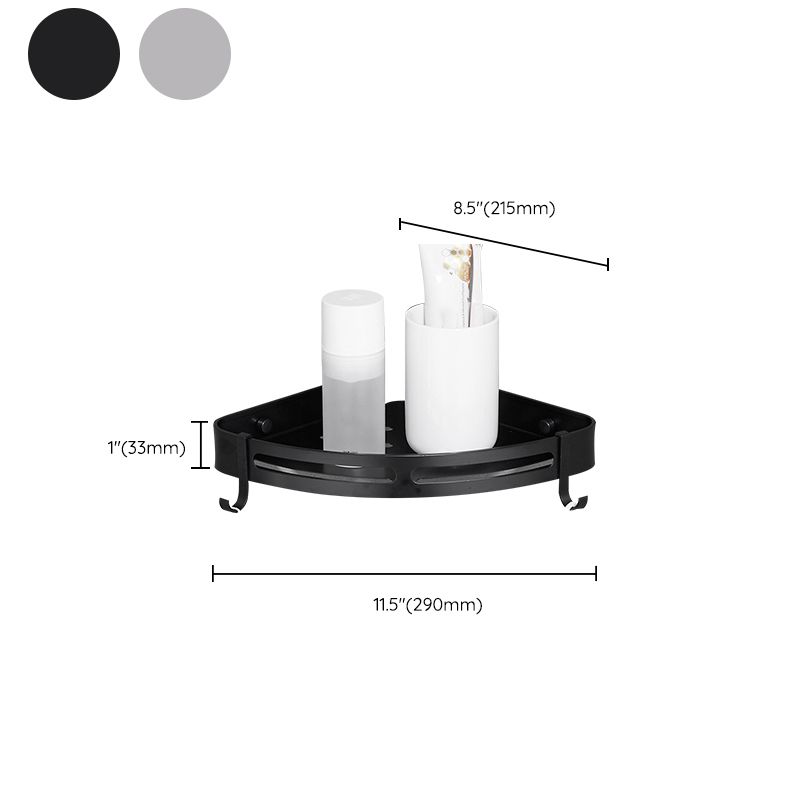Avtoit | Modern Aluminum Bathroom Accessory Set Black/ Silver Bathroom Shelf