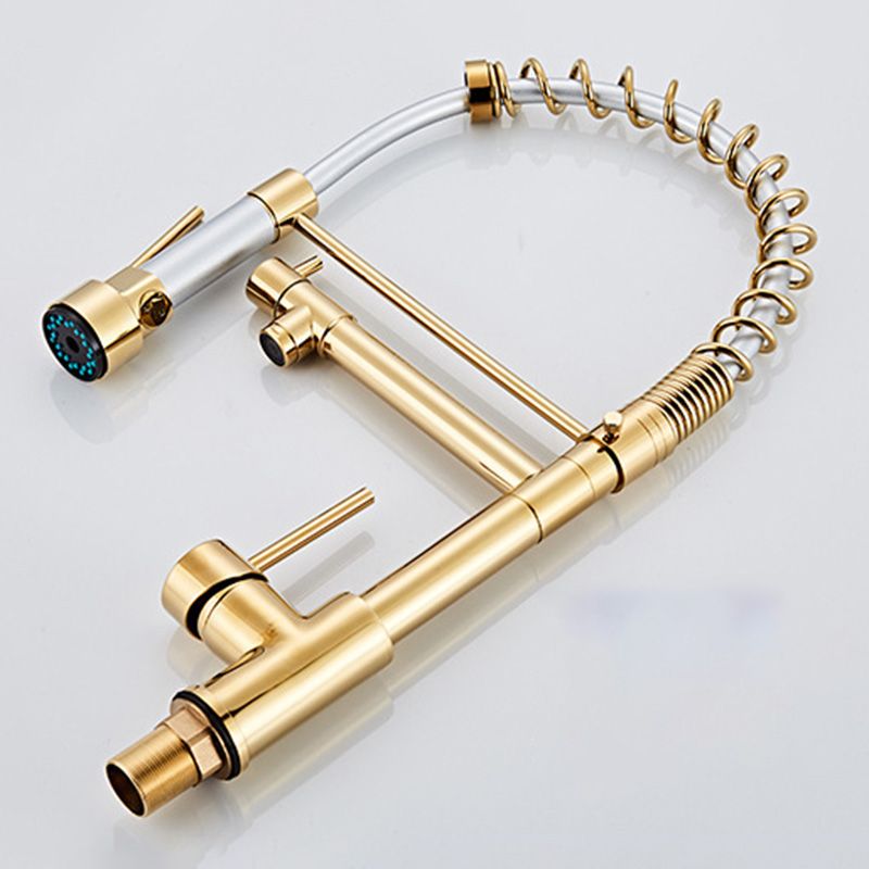 Avtoit | Glam Basin Faucet Brass Lever Handles Spring Neck Three-Function Bathroom Sink Tap