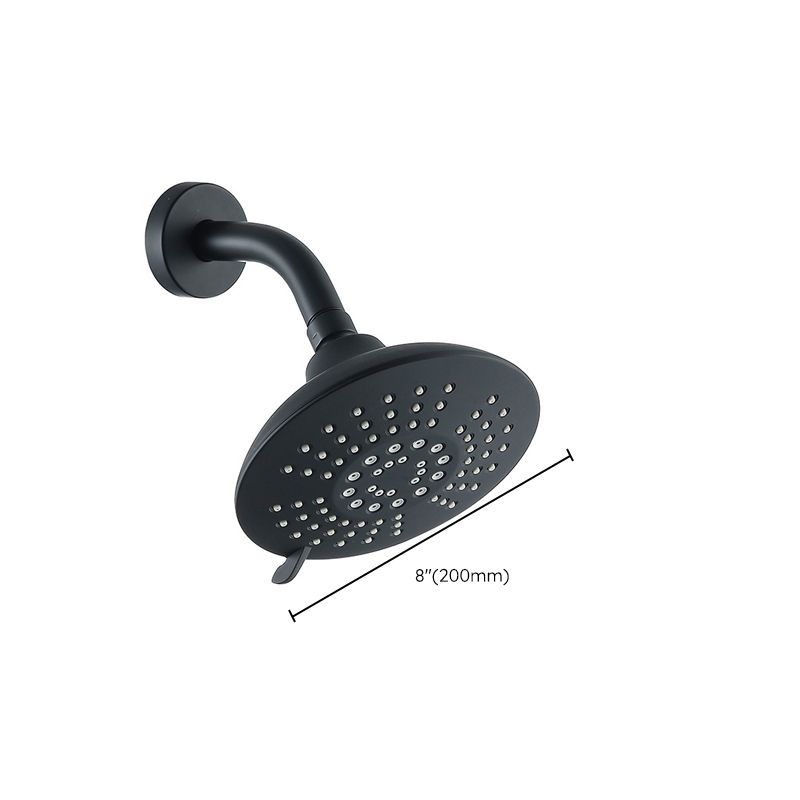 Avtoit | Round Fixed Shower Head Matte Black 5 Spray Patterns Wall Mounted Shower Head