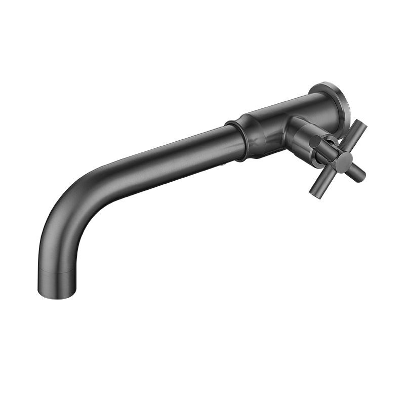Avtoit | Contemporary Vessel Water Faucet Stainless Steel Cross Handles Wall Mounted Bathroom Faucet