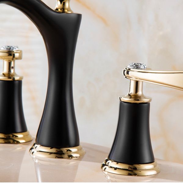 Avtoit | Modern Vessel Faucet Brass 2 Handles Low Arc Vessel Faucet for Home
